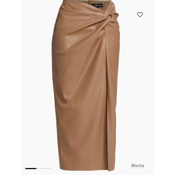 LaMarque Eileen Faux Leather Knot Midi Skirt Small - Picture 5 of 12